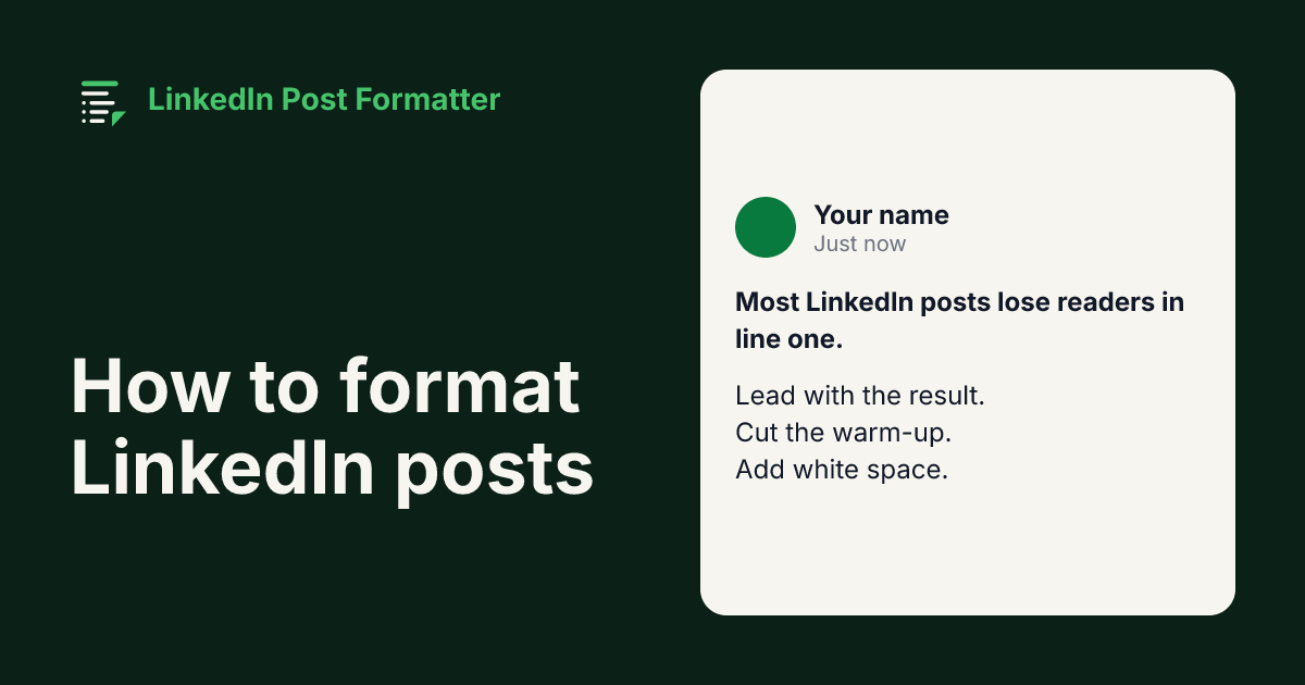 Cover image: How to format LinkedIn posts